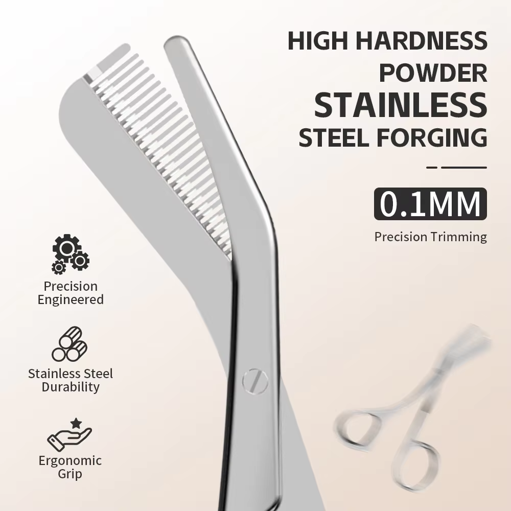 Men'S Grooming Tool - 1セットの眉毛グルーミングツール、櫛付き眉毛グルーミングハサミ、男性と女性へのギフト、顔用カミソリ、メイクアップツール
