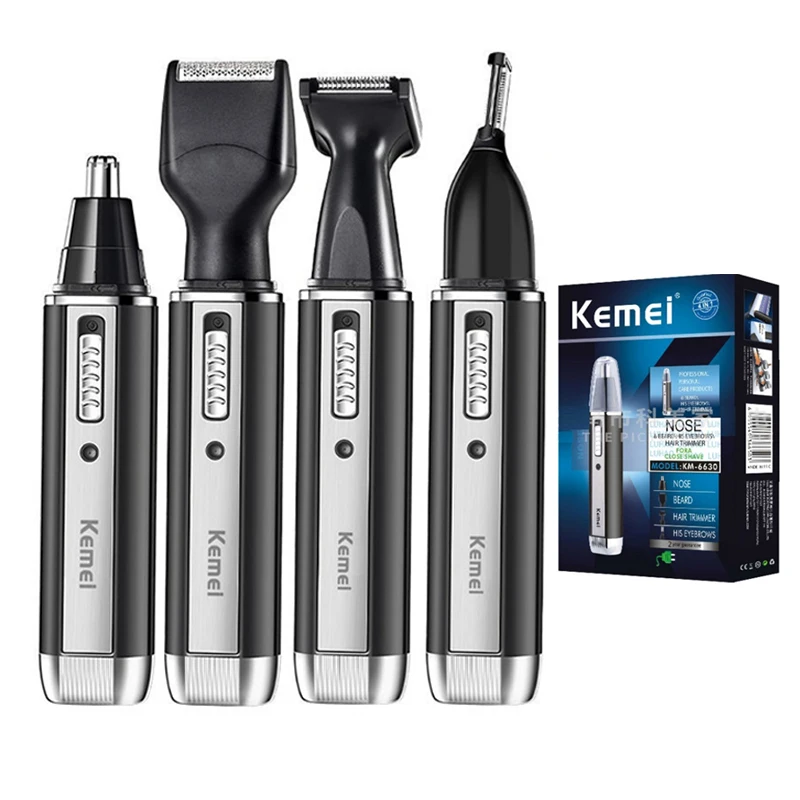 Men'S Grooming Essentials - Kemei 充電式電気オールインワンヘアトリマー男性用グルーミングキットひげトリマー顔眉毛トリマー鼻耳シェーバー
