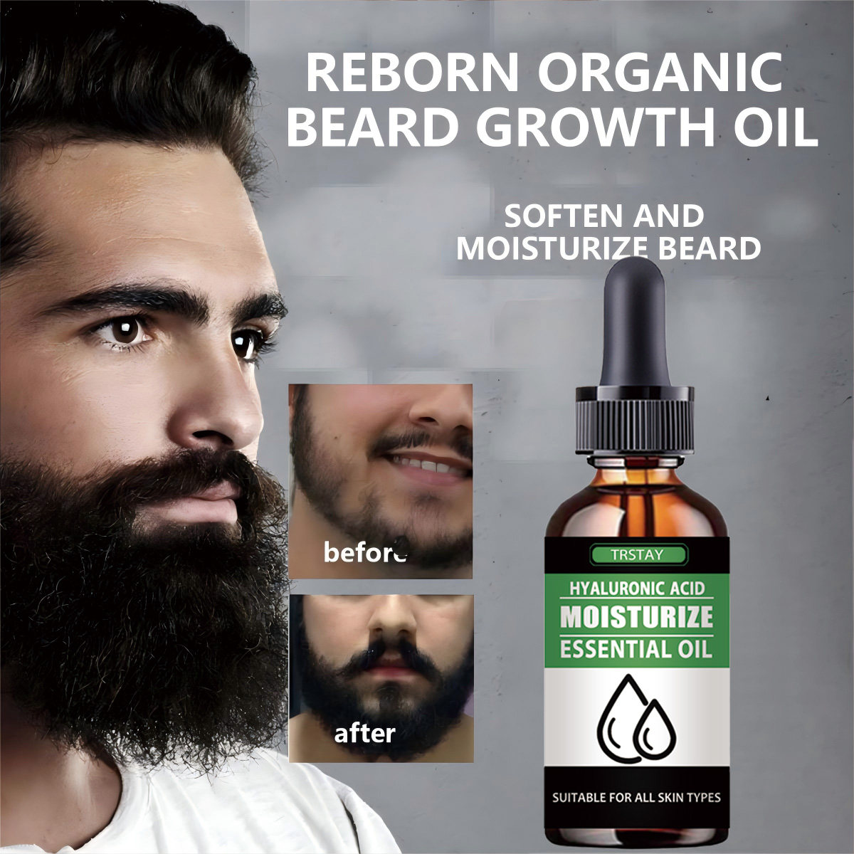 Men'S Grooming Essentials - 100% 天然加速顔の毛の成長ひげエッセンシャルオイル髪とひげの成長オイル男性ひげグルーミング製品スキンケア