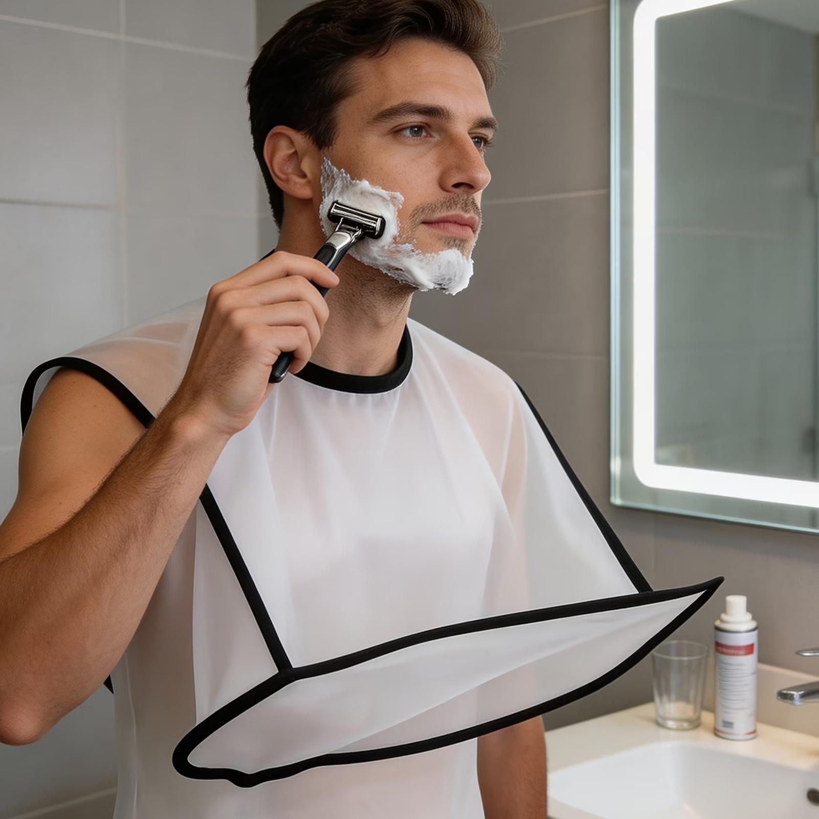 Men'S Grooming Tool - ひげエプロン 折りたたみ式シェービングビブ 口ひげトリミングキャッチャー メンズグルーミングツール 旅行用 ホームサロン