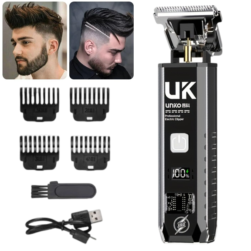 Men'S Grooming Tool - T9ヘアクリッパー メンズ コードレス バリカン 4種類のコーム付き ブラシ