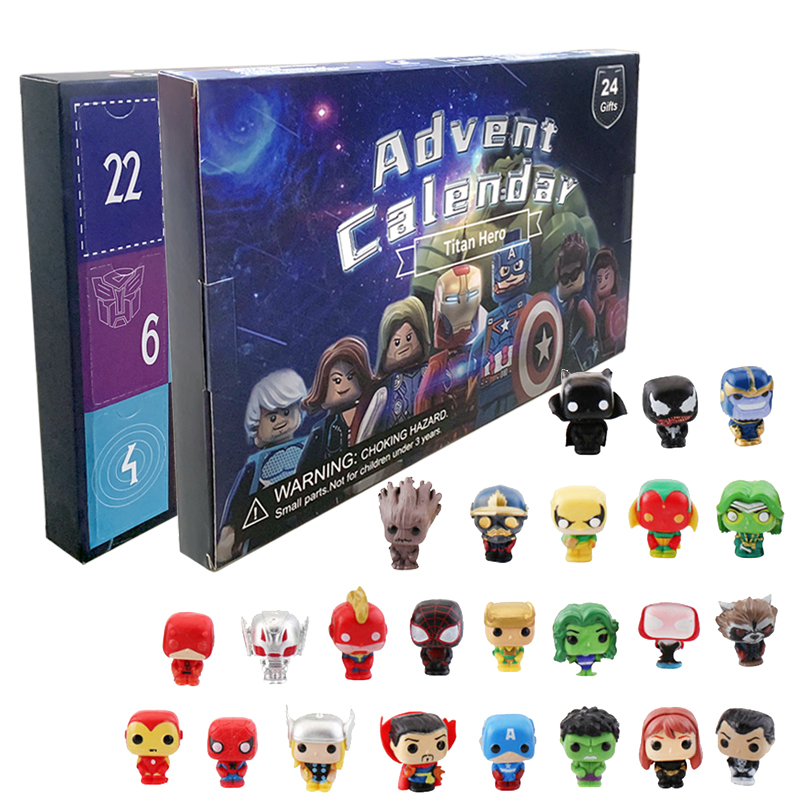 Mens Grooming Advent Calendar - マーベルアドベントカレンダーボックスカウントダウンアベンジャーズスパイダーマンアイアンマンアニメミニフィギュアモデル人形子供クリスマスおもちゃギフト