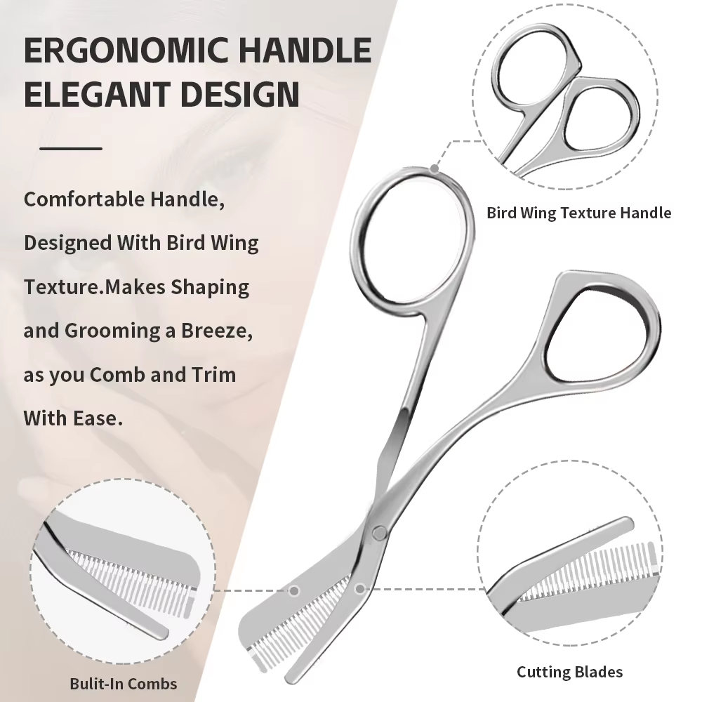 1セットの眉毛グルーミングツール、櫛付き眉毛グルーミングハサ - Men'S Grooming Tool のレビューと価格