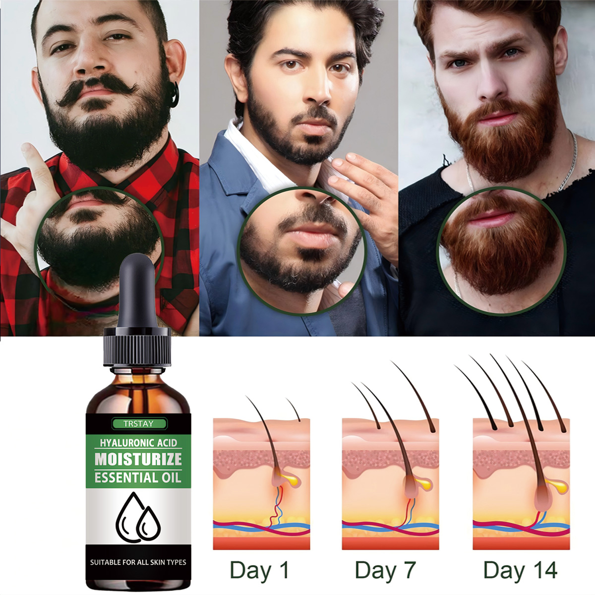 100% 天然加速顔の毛の成長ひげエッセンシャルオイル髪とひ - Men'S Grooming Essentials のレビューと価格