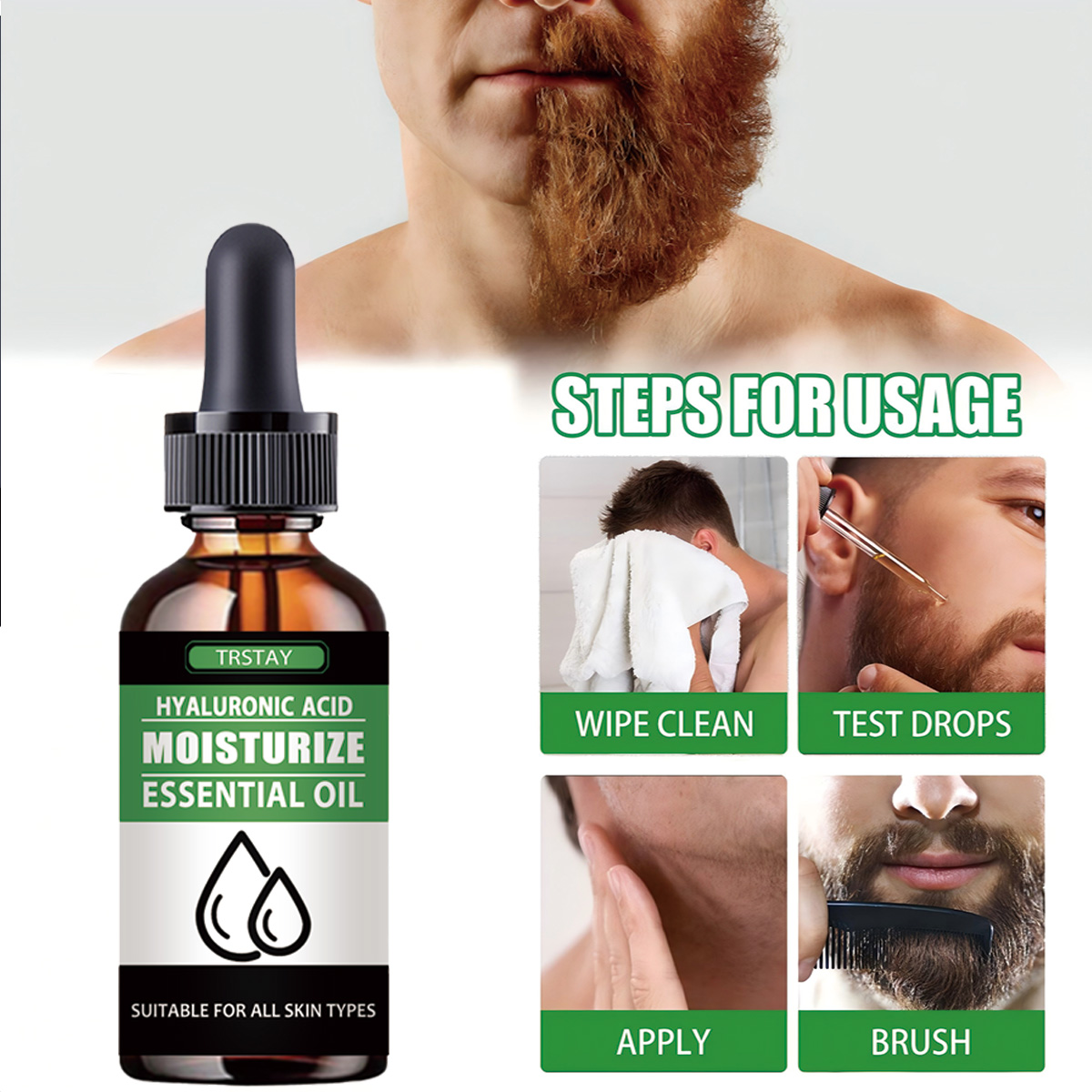 100% 天然加速顔の毛の成長ひげエッセンシャルオイル髪とひ - Men'S Grooming Essentials のレビューと価格