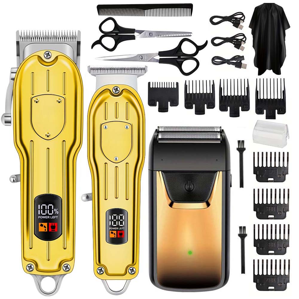 LCDディスプレイ付きプロフェッショナルヘアクリッパーセット - Men'S Grooming Kits のレビューと価格