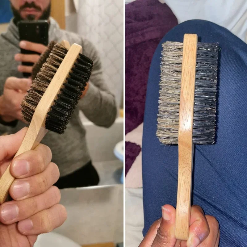 天然木製ハンドルと毛が付いたひげブラシ、男性のグルーミングと - Men'S Grooming Essentials のレビューと価格