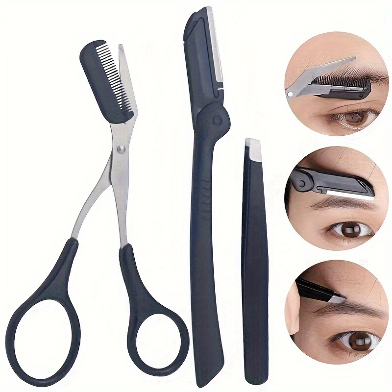 3個セット眉毛キット 女性と男性用 ステンレス製眉毛グルーミ - Men'S Grooming Tool のレビューと価格