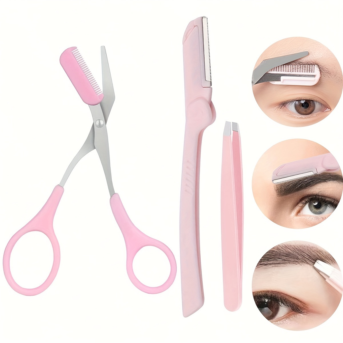 3点セット 眉毛キット 女性と男性用 ステンレス製 眉毛グル - Men'S Grooming Tool のレビューと価格
